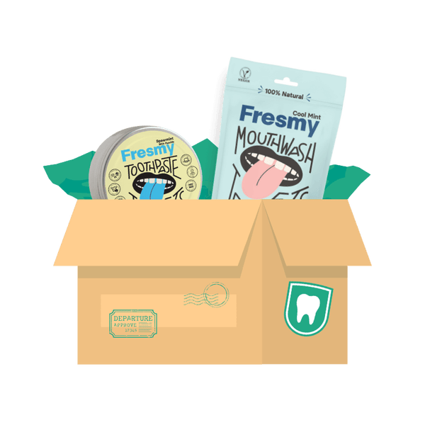 Fresmy-aloituspaketti (fluoriton hammastahna + suuvesi)