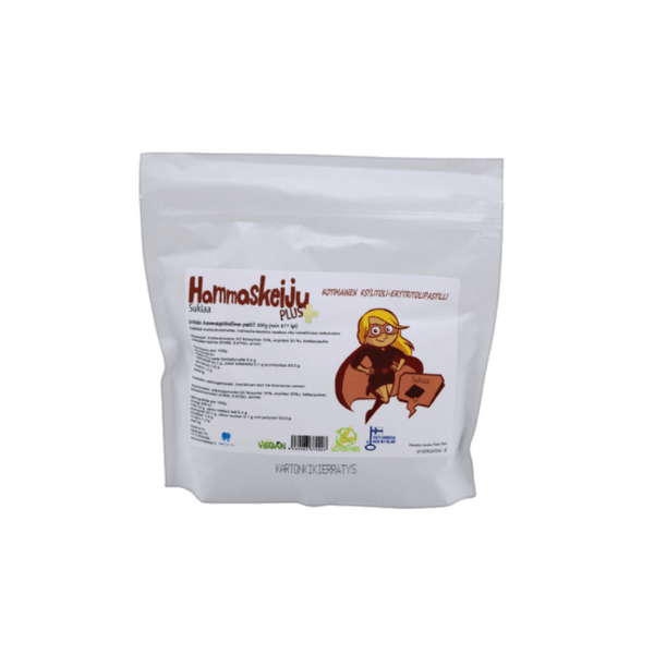 Hammaskeiju Plus ksylitoli-erytritolipastilli Suklaa