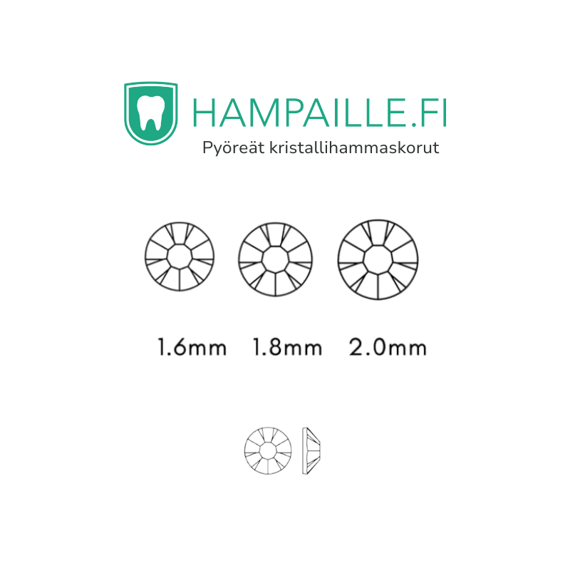 Swarovski-hammaskorujen kokotaulukko