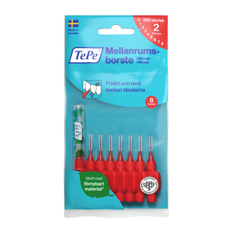 TePe hammasv&auml;liharja 0,4&ndash;1,5 mm 8 kpl