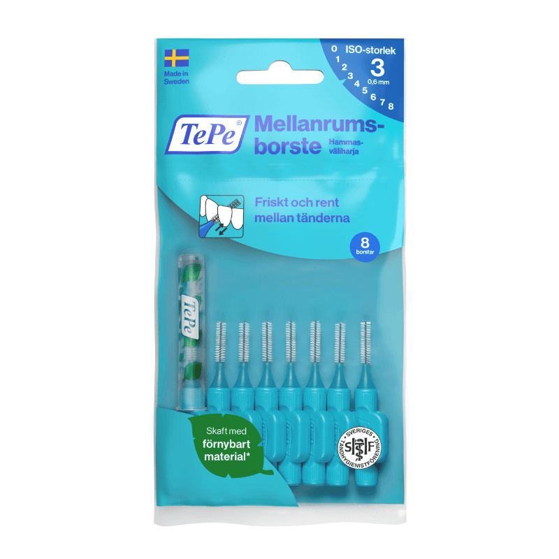 TePe hammasv&auml;liharja 0,4&ndash;1,5 mm 8 kpl