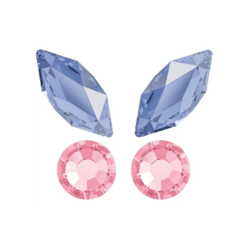 Perhosmuodostelma Swarovski-hammaskoruilla (4 kpl)